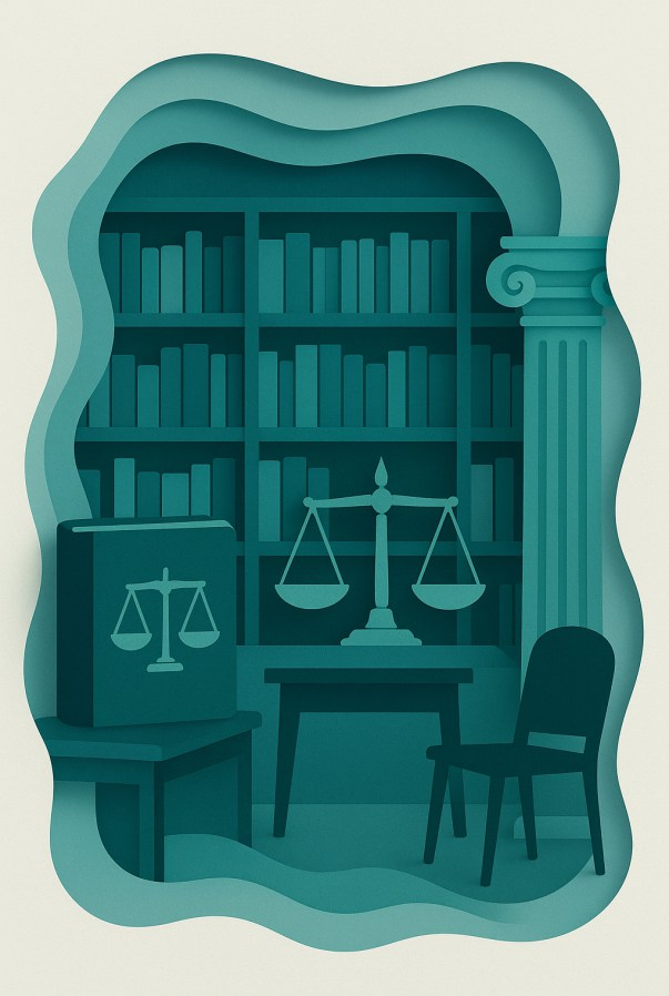 Modern legal library illustration