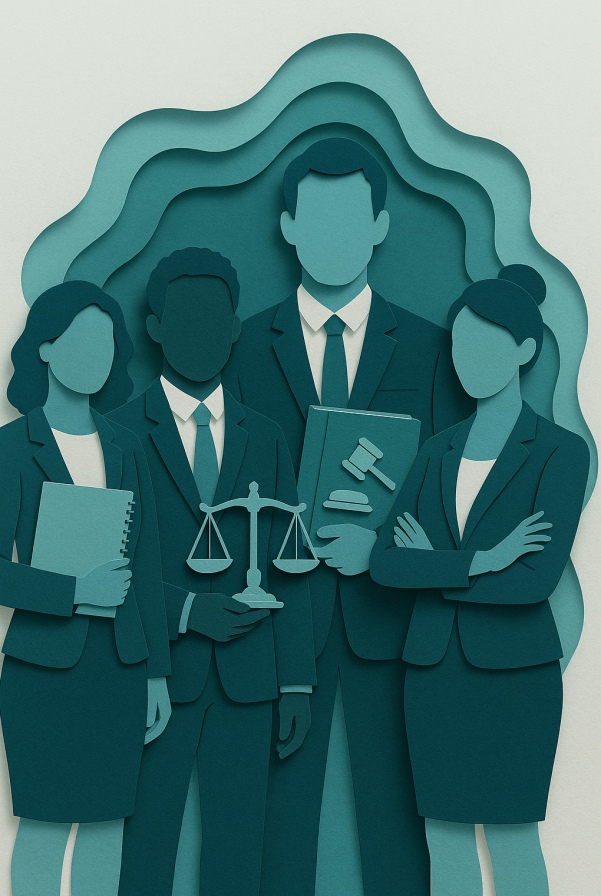 Modern legal team illustration